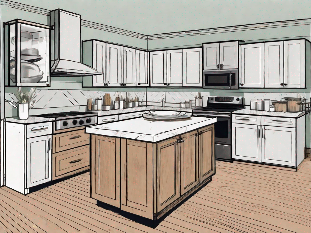 What is the recommended spacing between kitchen cabinets and islands?