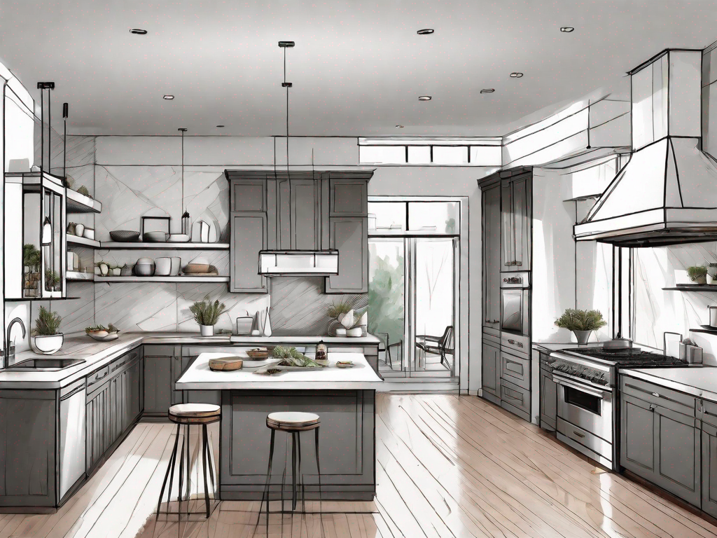 What are the benefits of an open kitchen layout?