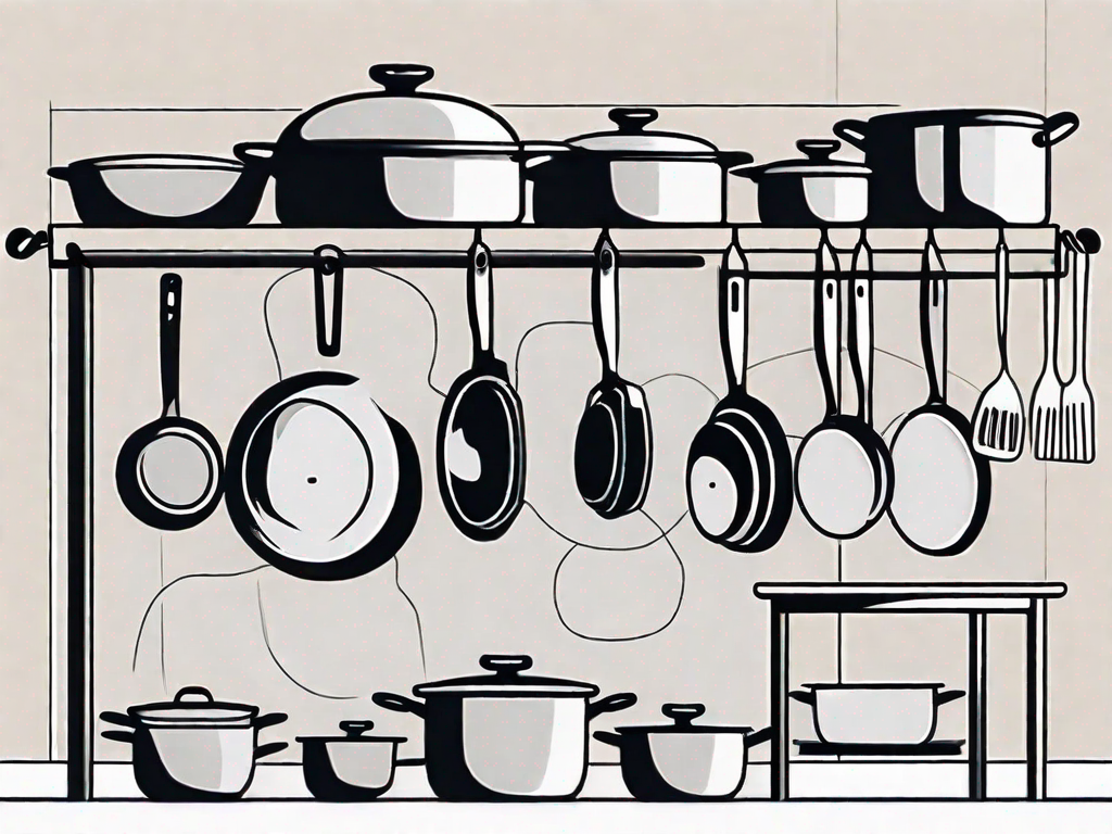 What are some creative ways to store pots, pans, and lids?