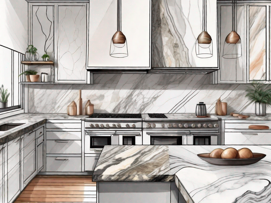 How do countertop materials impact the overall kitchen design?