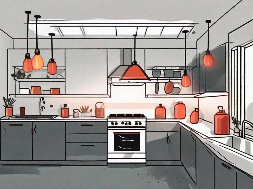 What are the safety considerations for kitchen lighting?