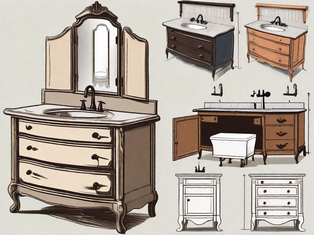 How can I turn an old dresser into a bathroom vanity?