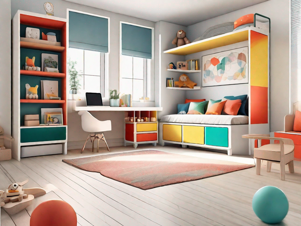 How can I integrate storage into children’s furniture?